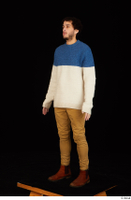  Pablo brown shoes brown trousers dressed standing sweater whole body 0002.jpg